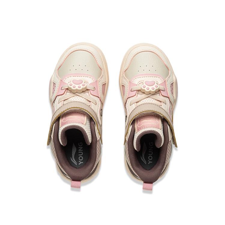 Li Ning Kids Sports Lifestyle Series Comfortable Non-Slip Shock Absorbing Wear-Resistant Rebound Casual Shoes Kids Casual Shoes YKNU100-12