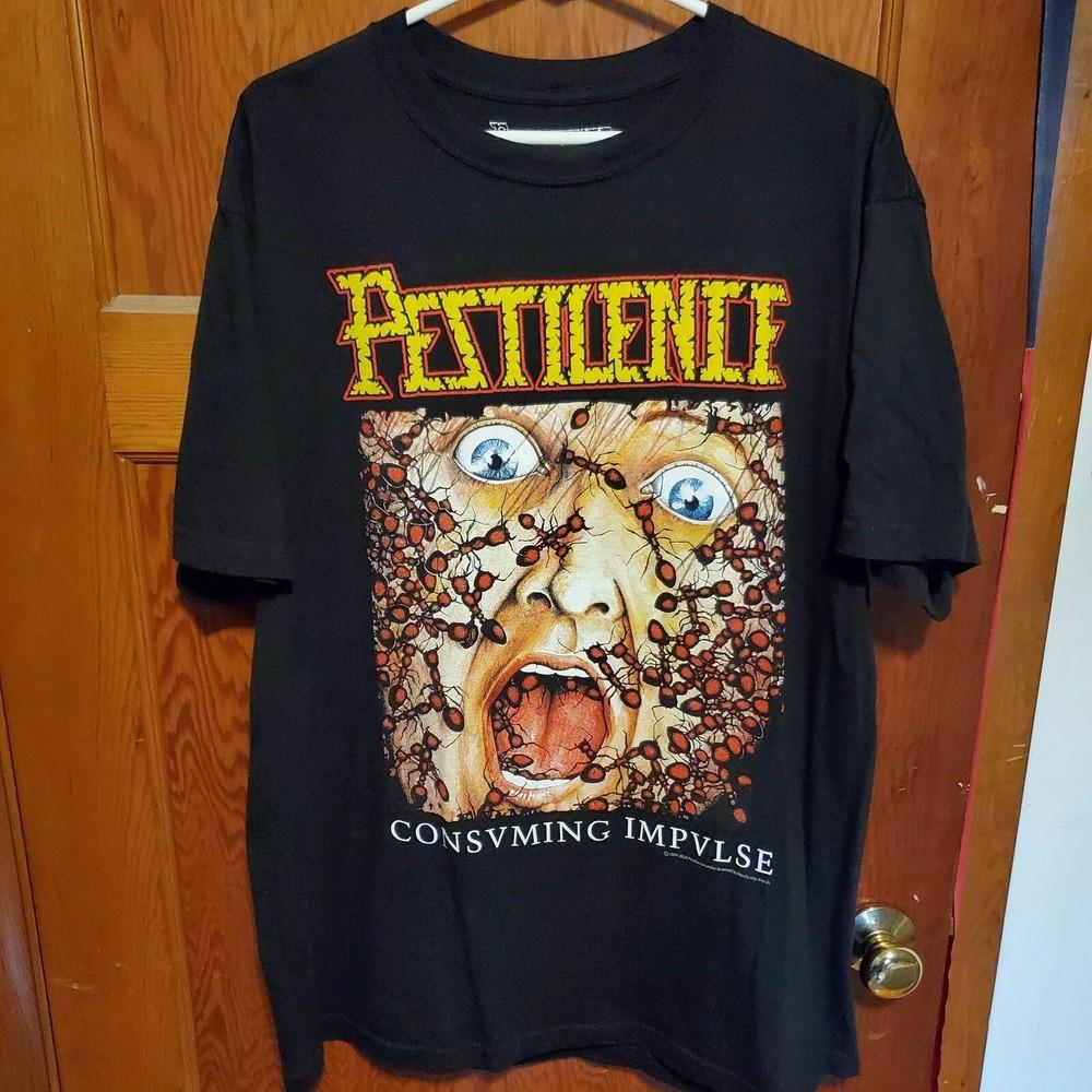 Винтажная футболка Pestilence Band Consuming Impulse Унисекс Концертная S - 5XL Унисекс Футболка L