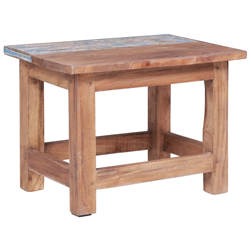 Set of 2 Side Tables Solid Mahogany Wood