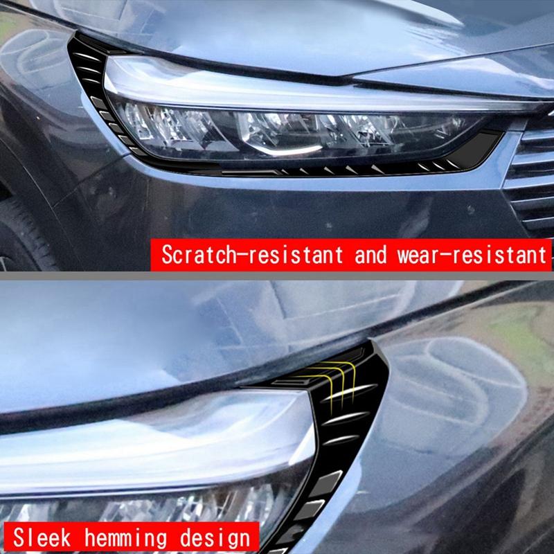 Car Styling Front Headlights Eyebrows Eyelids Trim Strip for Honda HRV HR-V Vezel -2023 Lamp Eyelash Stickers B