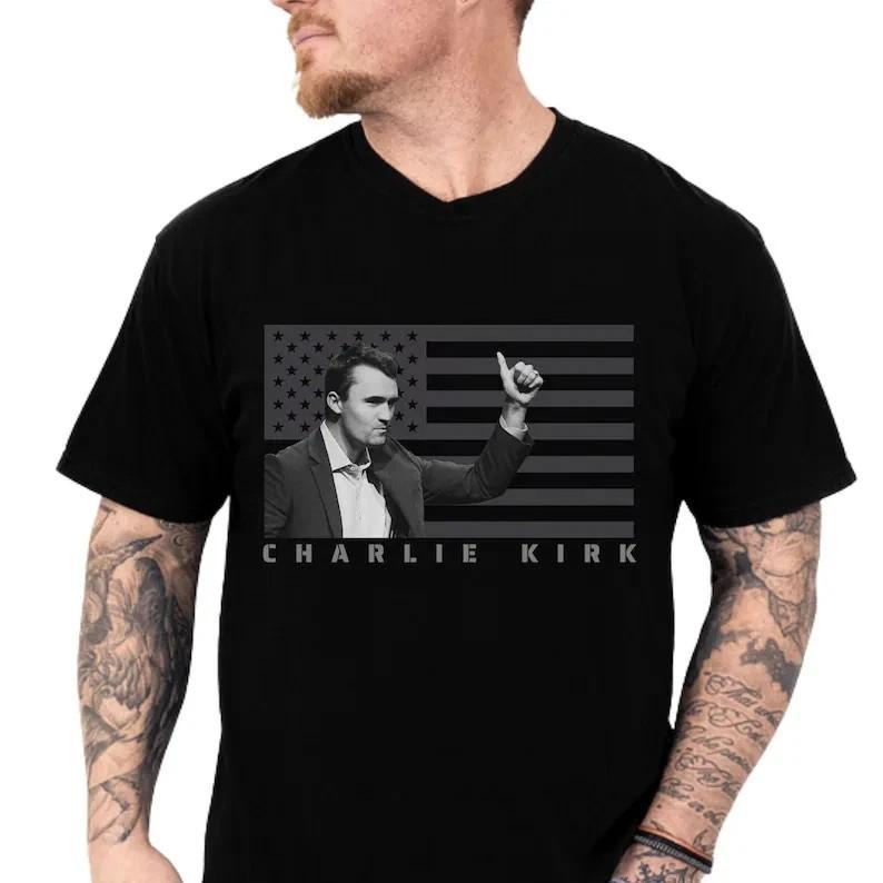 Charlie Kirk T-Shirt, No Voice, No Freedom, Pray for Charlie Kirk Size S-4XL Unisex T-Shirt M