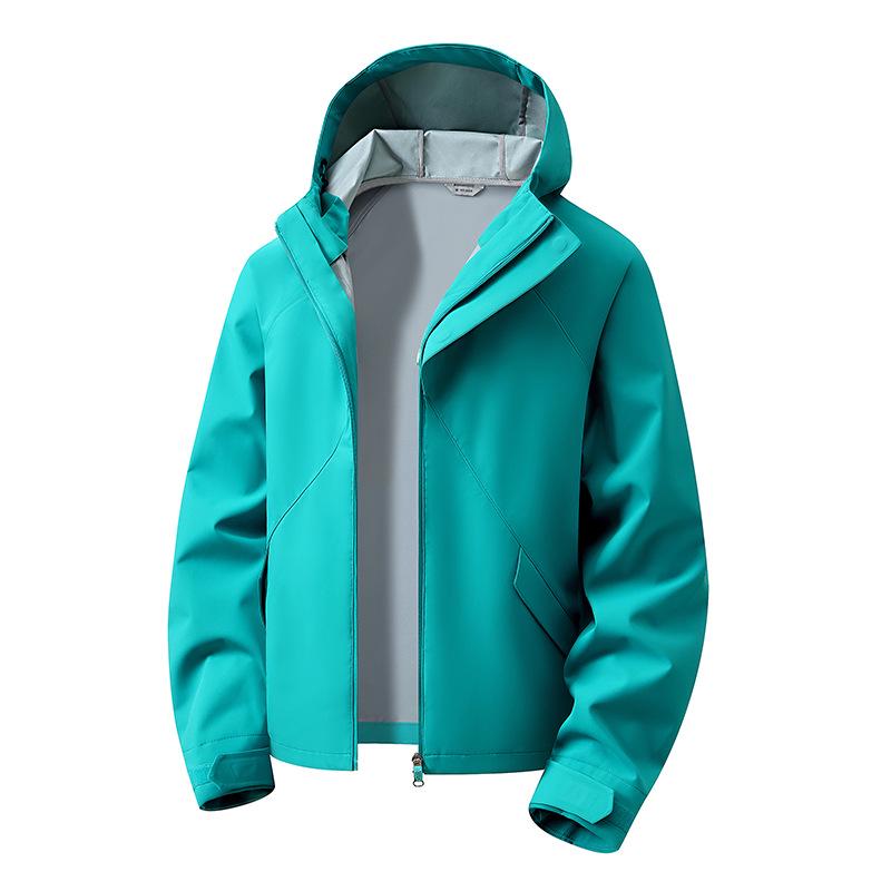 Unisex Windproof Softshell Workwear Jacket, Trendy Hooded Windbreaker for Spring & Autumn Outdoors.