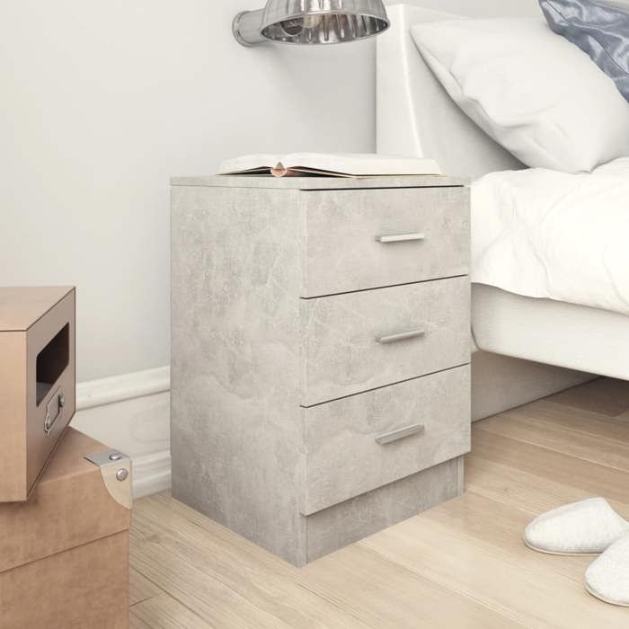 VidaXL Tables de chevet 2 pcs Gris béton 38x35x56 cm Bois d'ingénierie 800459