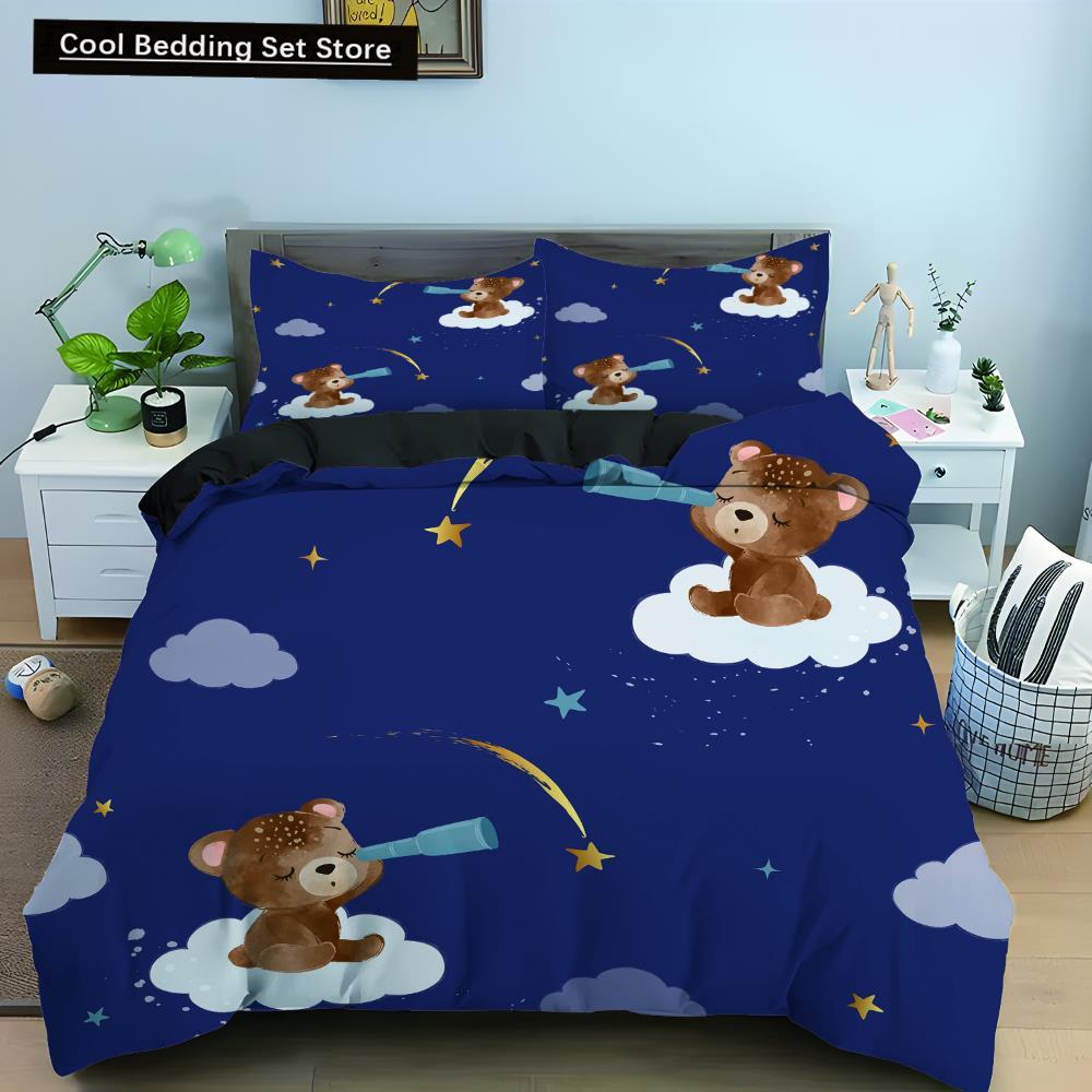 Comforter Cartoon Animal King Queen Elephant Tiger Lion Rhinoceros Bedding Set Wildlife Polyester Comforter
