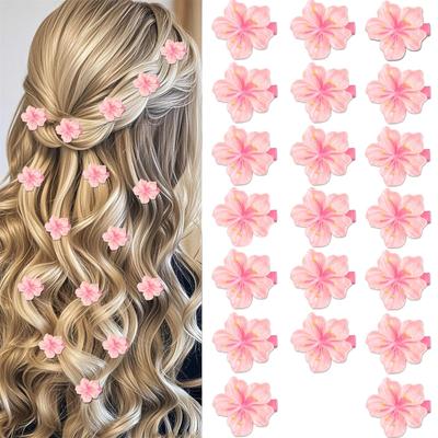 10x Cherry Blossom Hair Clip Sakura Barrettes for Women Girls Daily Use NonSlip Comfortable Wear Hair Styling Accessory
