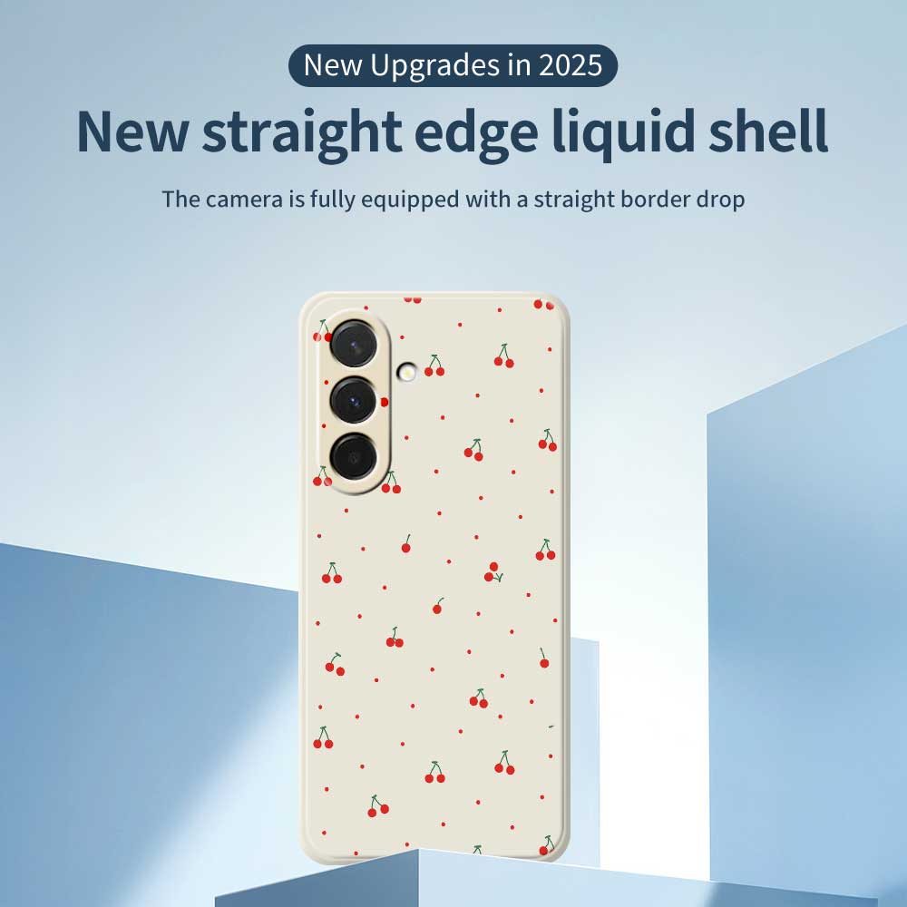 For Samsung Galaxy A36 5G Case Red Cherry Pattern Printing Straight Edge TPU Phone Back Cover