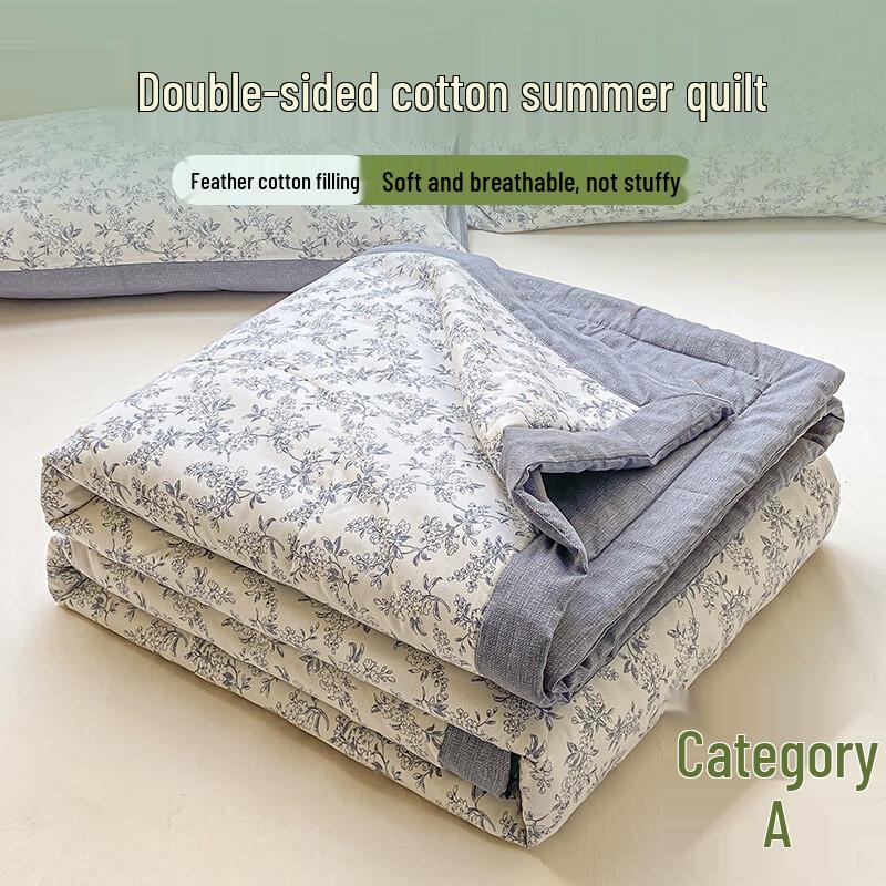 ZUOYOUTUO Xinjiang Long-Staple Cotton Double-Sided Printed Summer Quilt