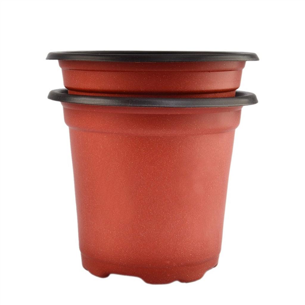 Two-Tone Plastic Flower Pot Red Black Seedling Pots With Multiple Sizes