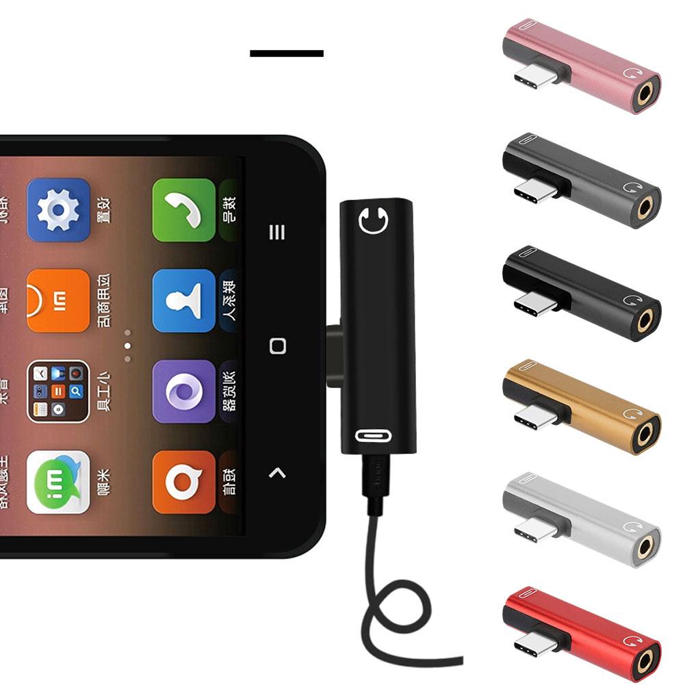 2 In 1 Type C To 3.5mm Jack Converter Earphone Audio Adapter Usb Type Cable C To C Type Headphone Converter Cable Aux For Huawe