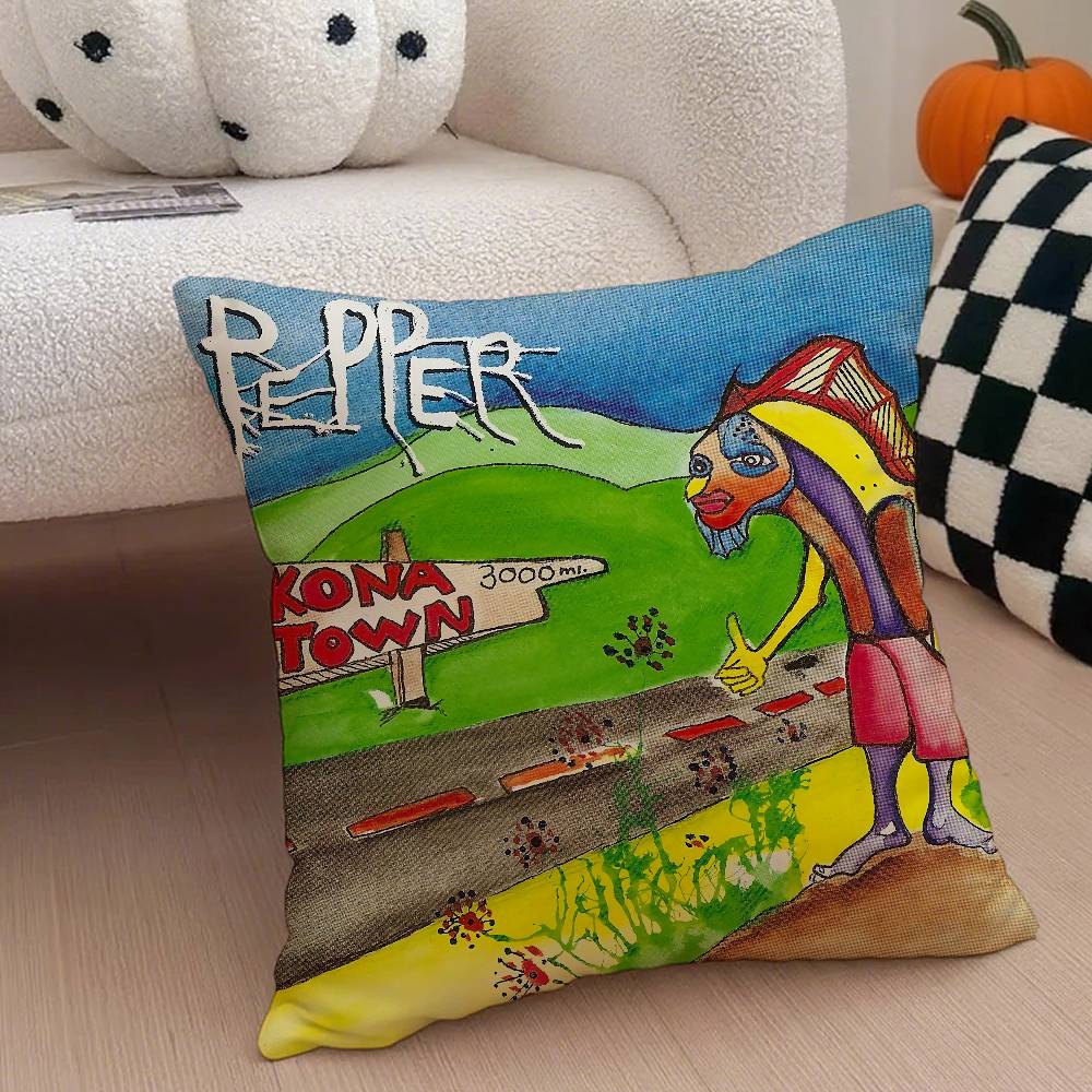 

Red Hot Chili P-Peppers Band Pillow Case Anti-dustmite Pillowcase Invisible Zipper Silky Short Plush Sofa Cushion Cover 12x12Inch