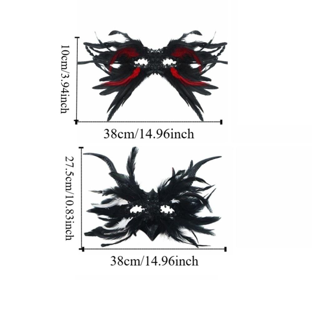Cosplay Halloween Eye Mask Large Horn Gothic Mask Halloween Feather Masks  Halloween Carnival