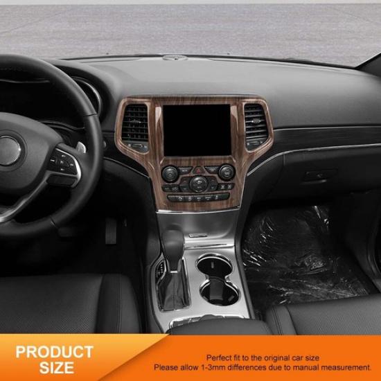 Wood Grain GPS Navigation Radio Panel Cover Trim For Jeep Grand Cherokee 2014-18