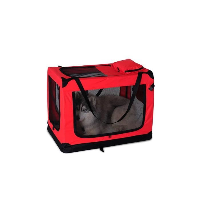 Sacoche de transport - dibea - tb10054 - rouge - 90x61x65 cm - pour chiens et petits animaux