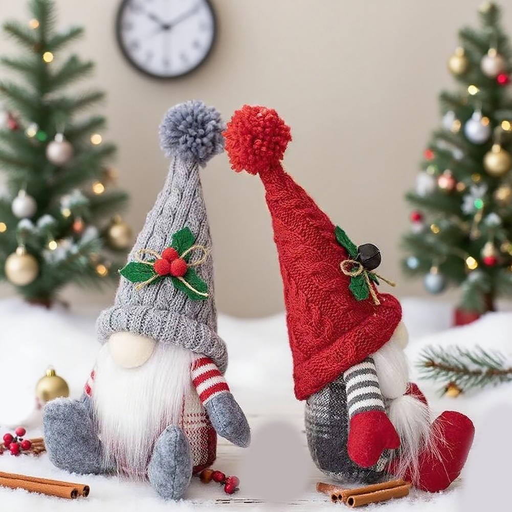 For American Holiday Faceless Gnome Doll Cloth Figurine Decorative Christmas Ornament for Desktops Shelves Mantelpieces