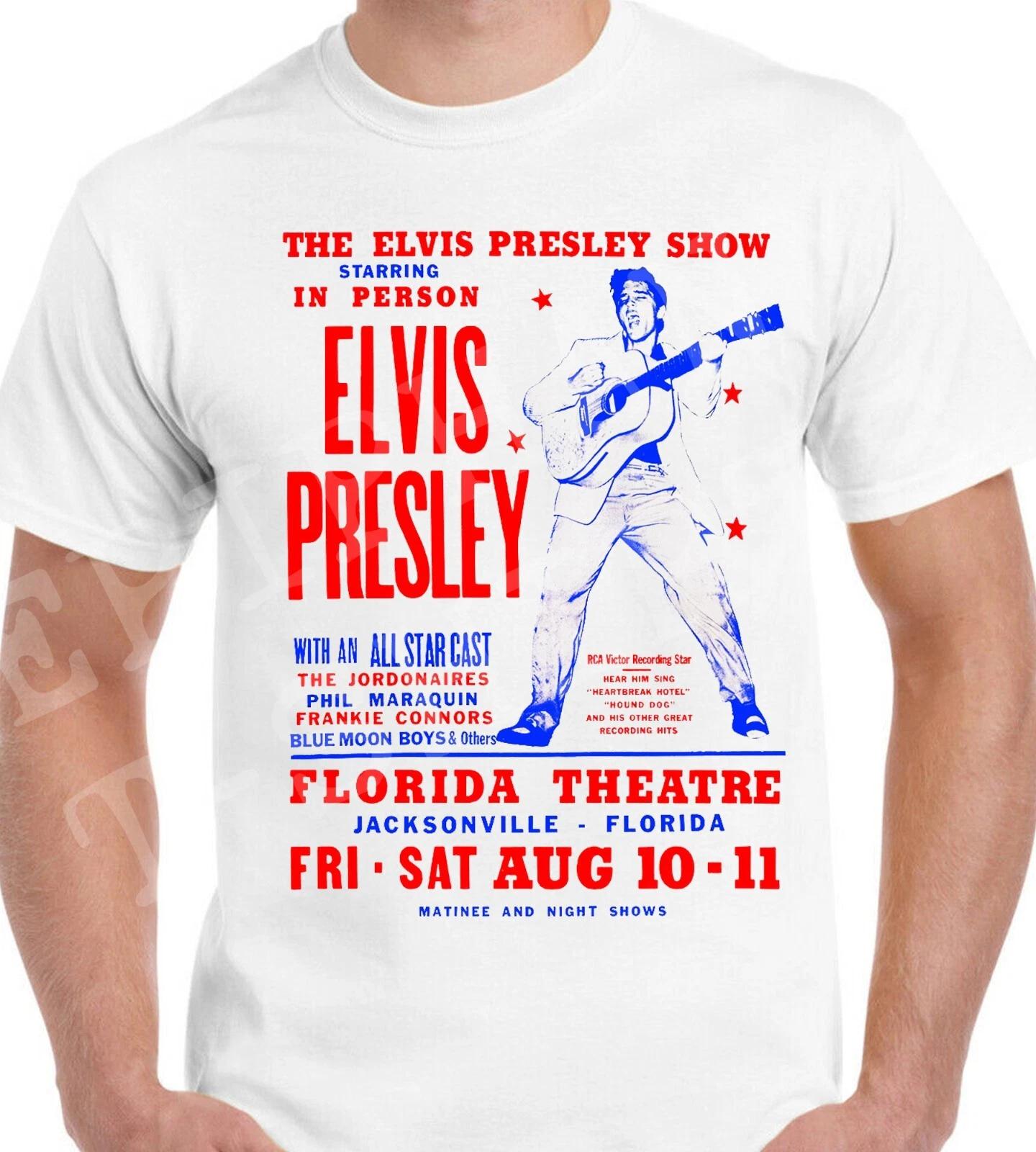Elvis Presley T-Shirt Retro Concert Rock Music Jailhouse 50s 60s Top Tee Gift XL