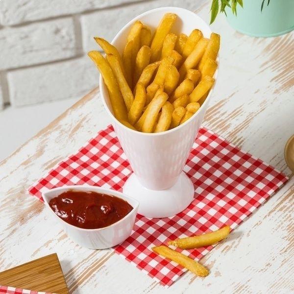 Cone Plate 2 In 1 French Fries Holder Cornet with Cup