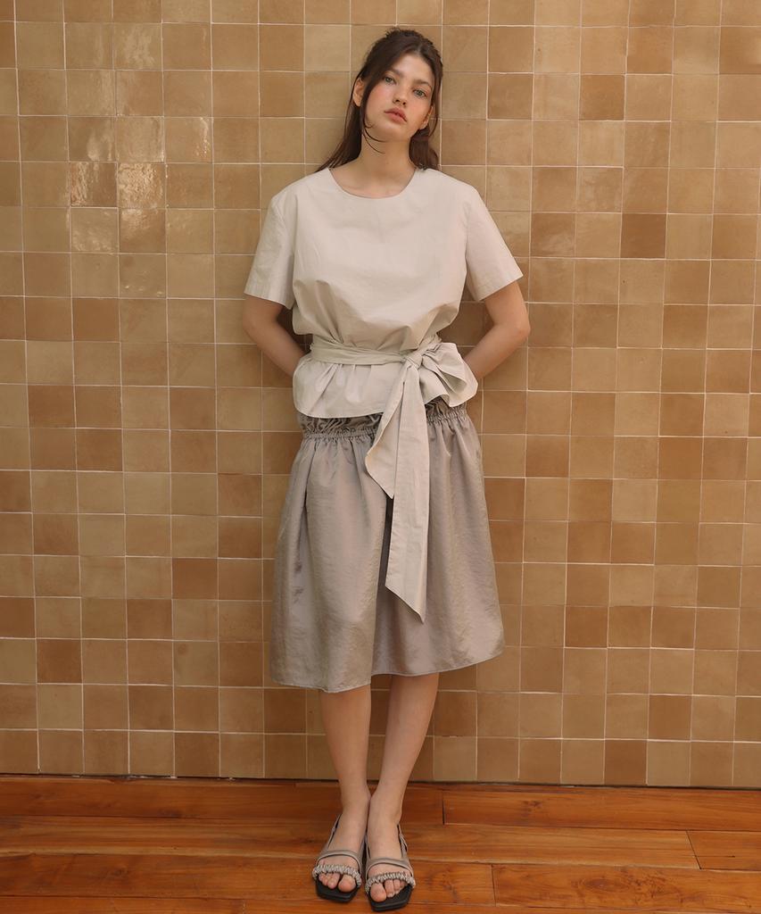 Auro Banding Shirring Skirt [ Silver ]