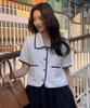 Mind Bridge Women [W] Tweed Contrast Short Sleeve Jacket - 2 Colors