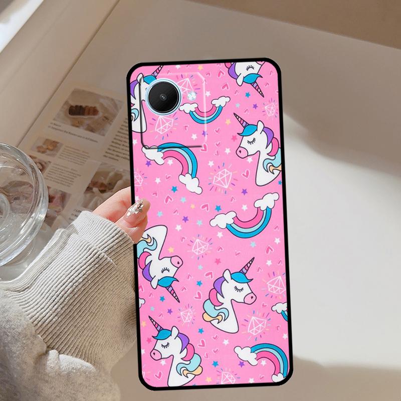 Pink Unicorn Rainbow Cute For Realme GT 7 Pro 5 GT 6 6T C67 C61 C55 C53 C51 C21Y C25S C75 10 11 12 13 14 Pro Plus Case