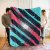1pc Abstract Art Throw Blanket - Soft Flannel All-Season Cozy Blanket with Black/Red/Blue Color Block Design, 100% Polyester, Ma