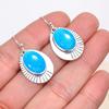 Magnesite Turquoise Gemstone 925 Solid Sterling Silver Earrings Beautiful Earring For Wedding Gift