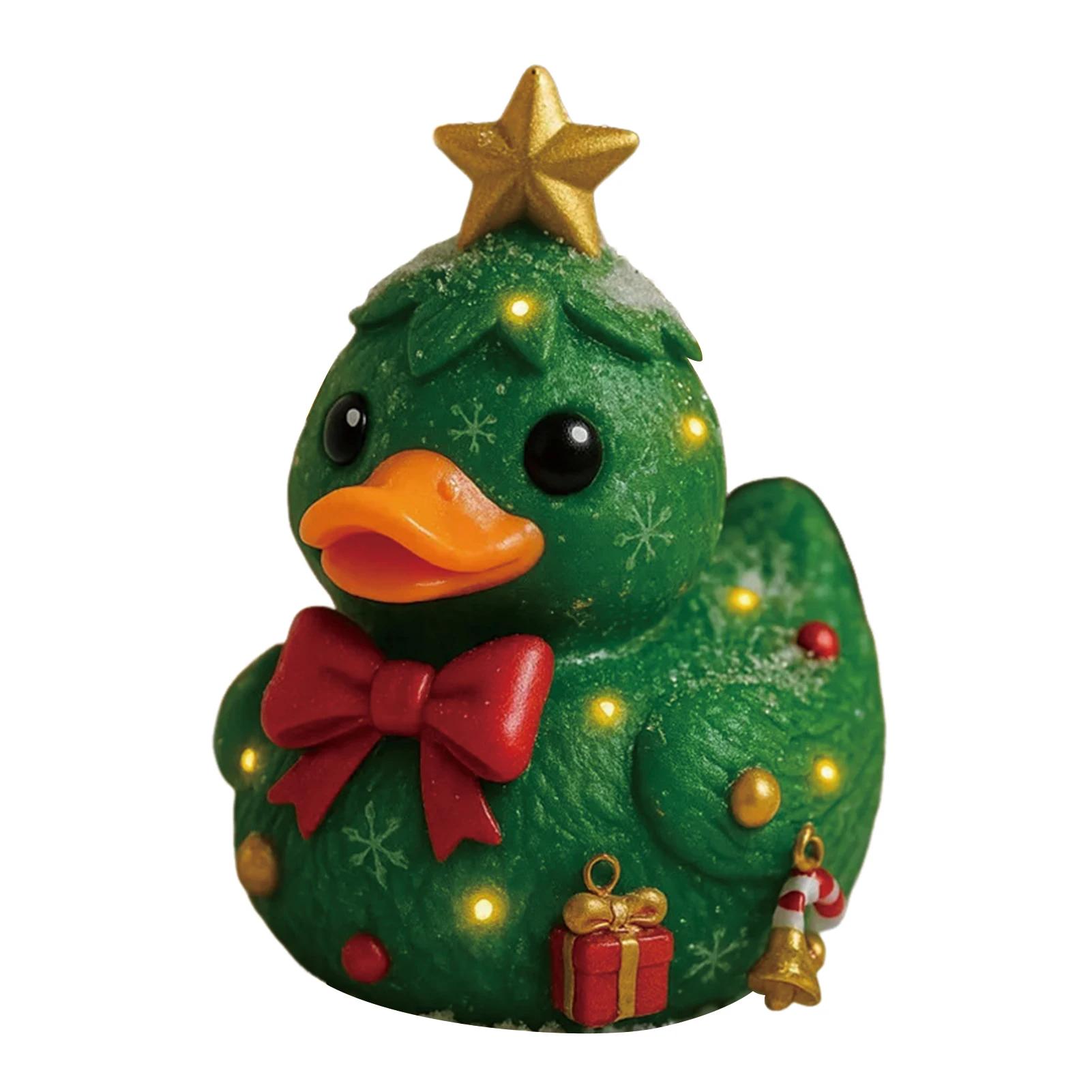 

Creative Christmas Cute Duck Resin Ornament, Lovely Tabletop Decor for Home Office Party, Festive Gift, Holiday Decoration