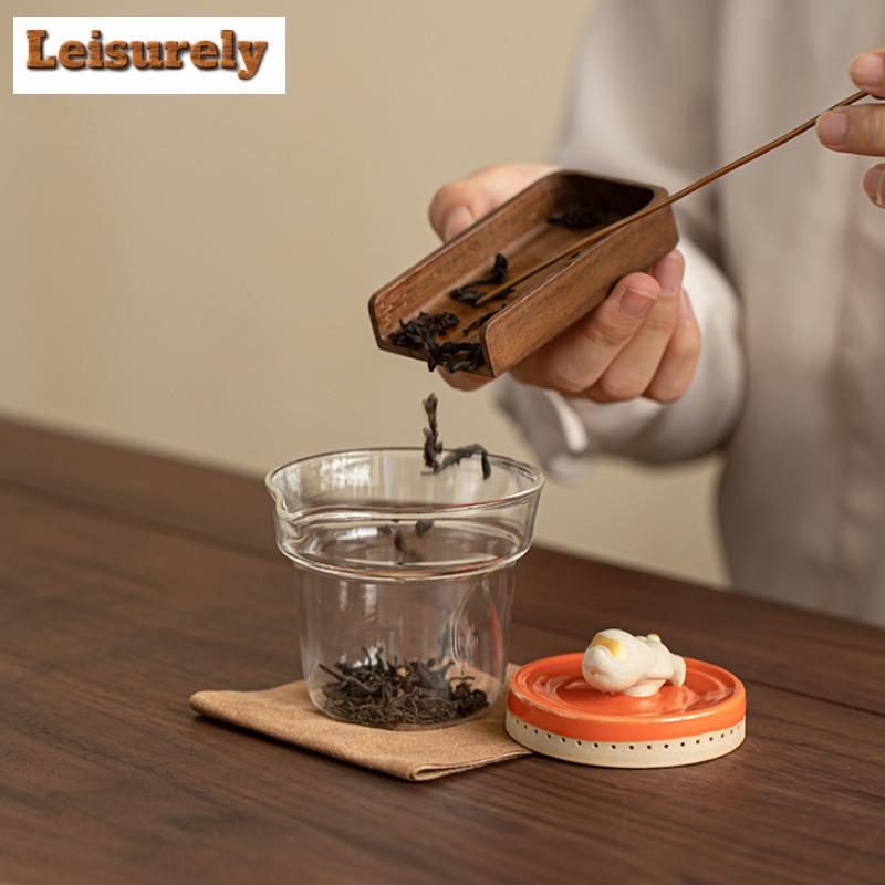 Creative Rabbit Flying Moon Tea Set Kit Japanese 1 Pot 3 Cups Glass Tea Maker Picnic Portable Travel Bags Tea Set Designer Gifts