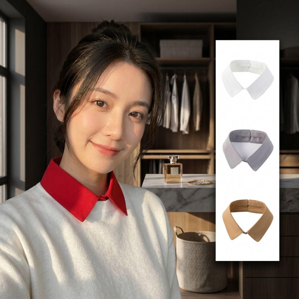 Solid Color Necktie Collar Lapel Design Decorative Single Collar Shirt Collar Replacement