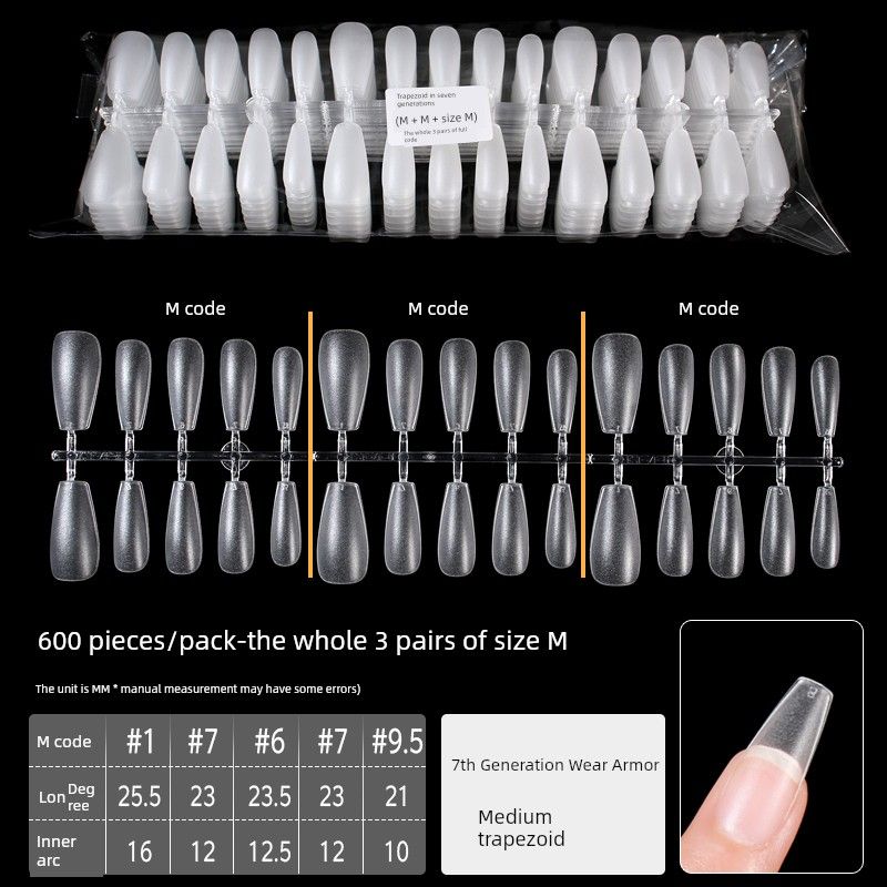 

Wear-Free Ultra-Thin Seamless Code Nail Tip Middle ladder M + M + M(600 pieces/bag)