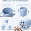 10-Piece Baby Feeding Set, Silicone Bib with Plate, Suction Bowl, Snack Cup, Spoons, Allergy-Free, Blue