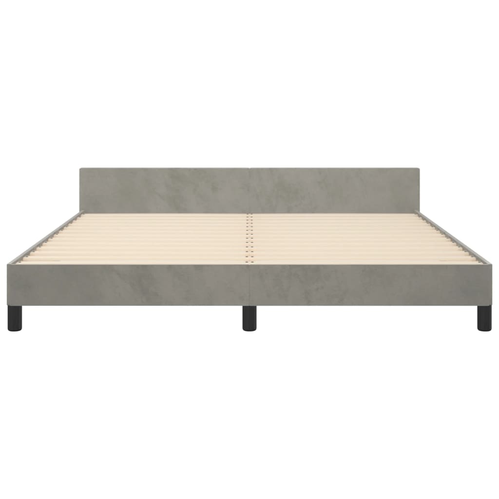 Bed Frame with Headboard Light Grey 180x200 cm Velvet