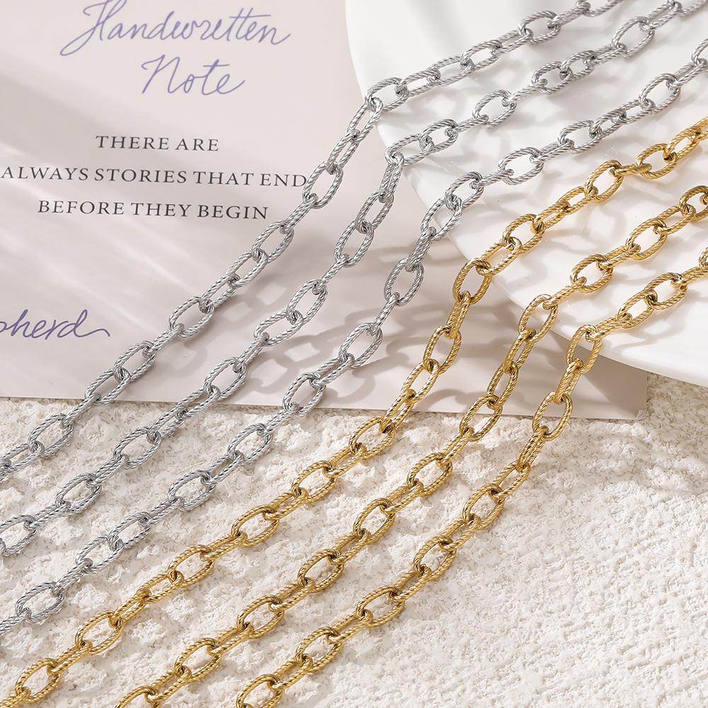 1Meter/Pack 4 Styles Stainless Steel Gold Steel Handmade Chains for DIY Necklace Bracelets Jewelry Making Accessories