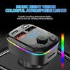 Bluetooth 5.0 Car FM Transmitter PD Type-C Dual USB Ambient Player Handsfree MP3 Charger Type-C Wireless Light PD QC3.0 Adapter