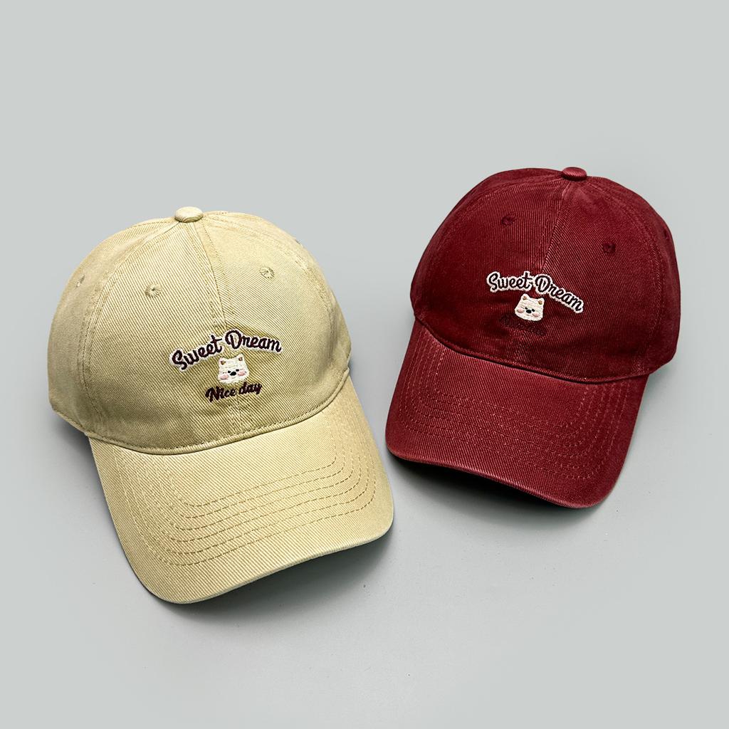 Cute Puppy Letter Embroidered Baseball Cap Male And Female Sunshade Cartoon Casual Face Cap