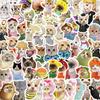 62 Pcs Cartoon Cat Meme Stickers - Waterproof Decals For Diy Decorating Guitar, Notebook & Luggage