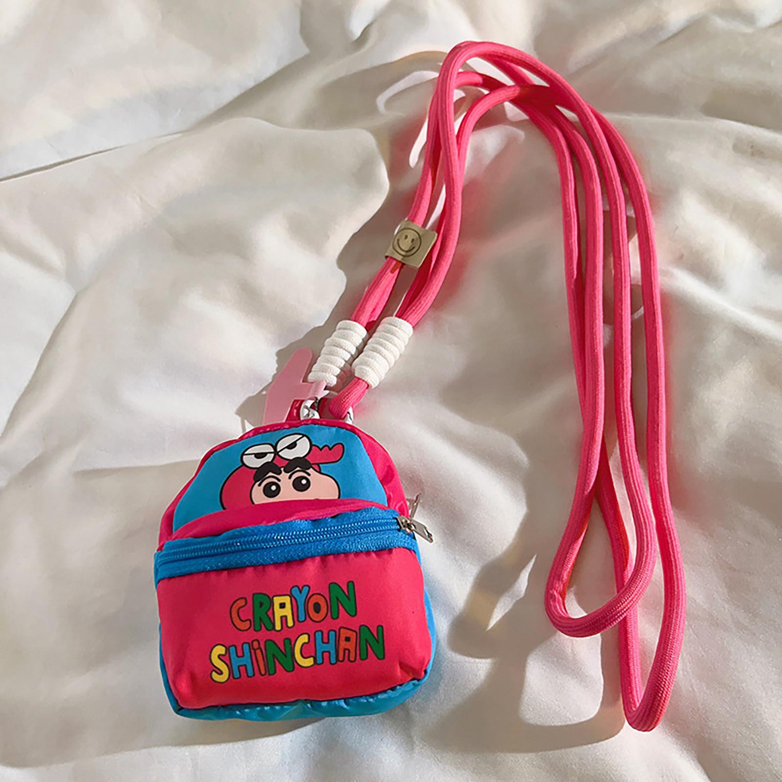 

Crossbody Cartoon Crayon Shin-Chan Phone Strap Rope With Small Wallet Cute Earphone Bag For Iphone For Samsung Huawei Xiaomi