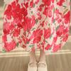 DIMANAF New 2026 Women Plus Size Spring Summer Beach Button shirt Dress Lady Loose Oversize Maxi long Floral Print Cotton