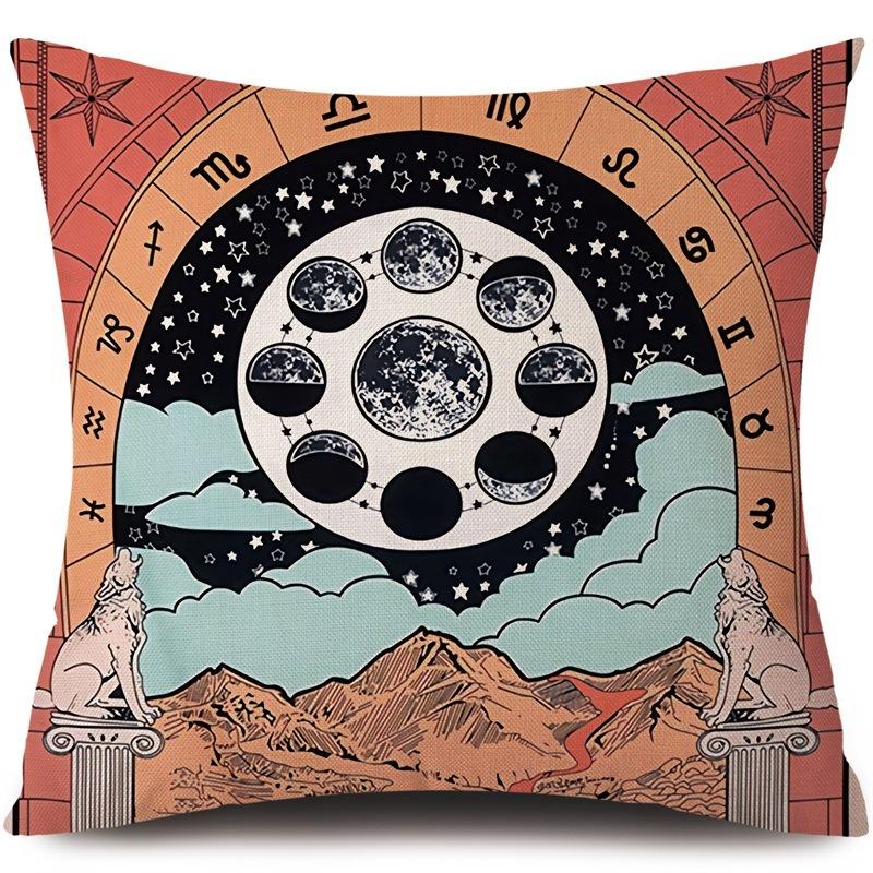 Tarot Card God Sun Face Pillowcase Moon Pillowcase Decoration Living Room bedroom sofa Bed Home Decor Car Cushion decoration