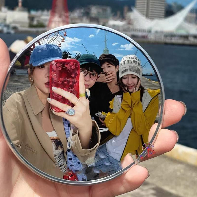 Miroir Selfie Manuel Portable de Voyage Miroir de Réflexion pour Voyage en Solo Miroirs Convexes pour Accessoire de Photographie Accessoires de Voyage