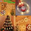 Christmas Led Curtain Lights With Snowman And Santa Shapes For Holiday Party And Indoor Use