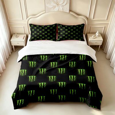 Monster Energy (23) Juego de 3 piezas suave y cómodo un regalo ideal para familiares y amigos Incluye una funda nórdica y dos fundas de almohada