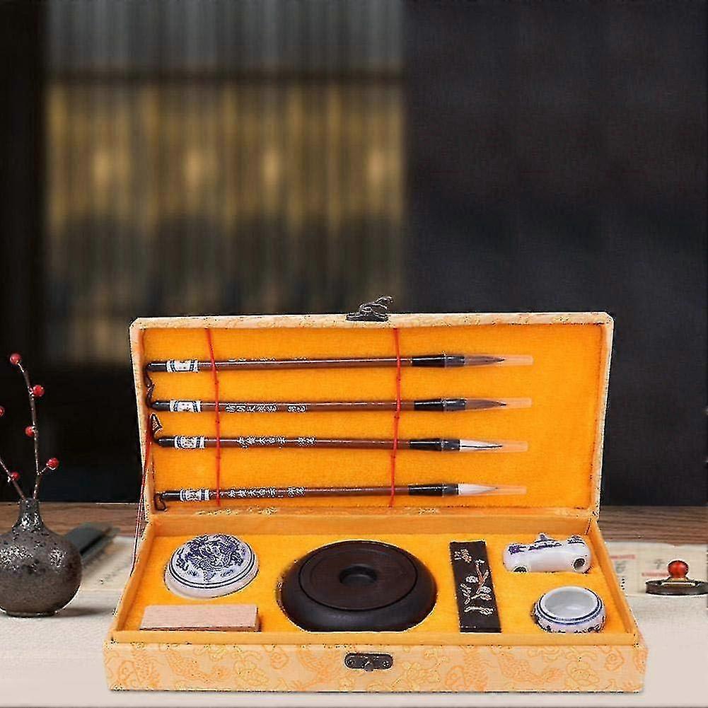 Chinese Traditional -chinese Traditional Calligraphy Set Four Treasures Of The Study Brush Pen/ink/paper/inkstone - Ri
