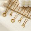 1pc 18k Gold Plated Necklace 304 Stainless Steel Circular Spring Buckle Pendant Necklace For Women Minimalist Exquisite Gift