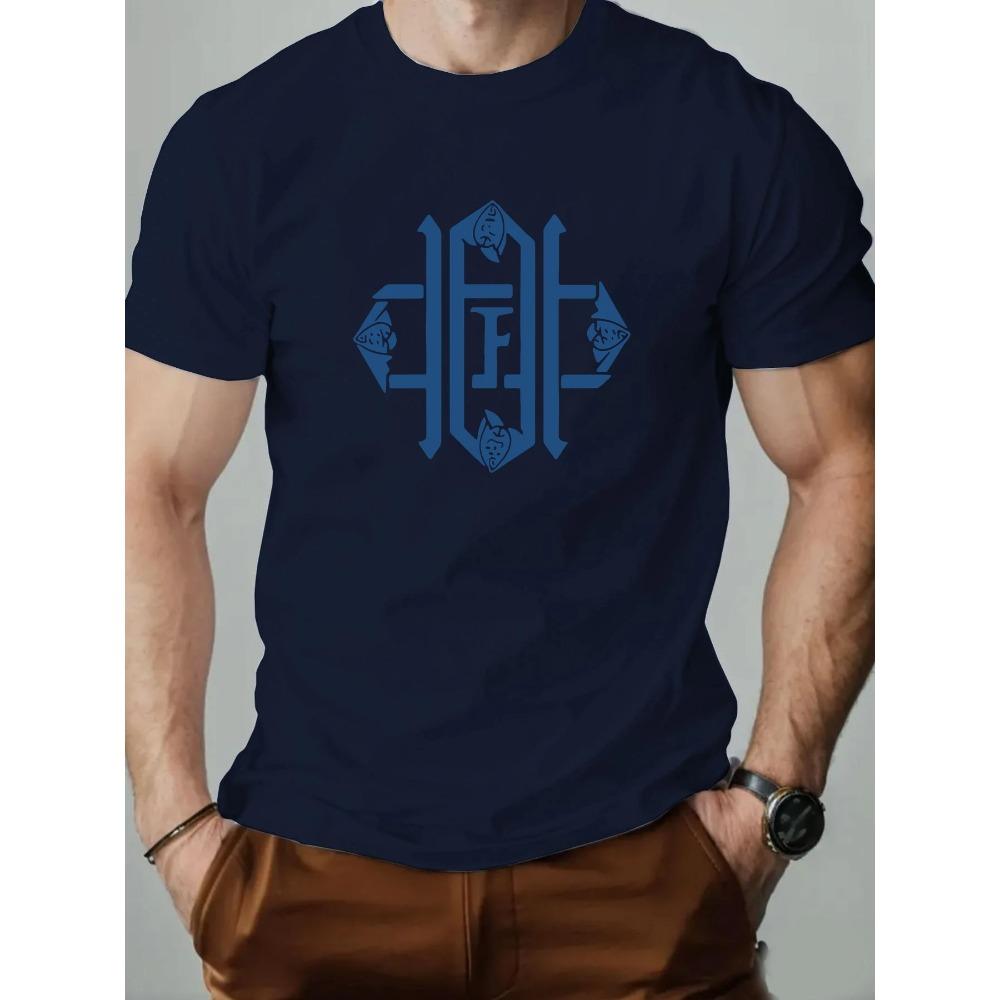 

Мужская футболка с геометрическим принтом, летняя, для отдыха, дышащая, 100% хлопок, мужская футболка с круглым вырезом, одежда высокого качества XXXL