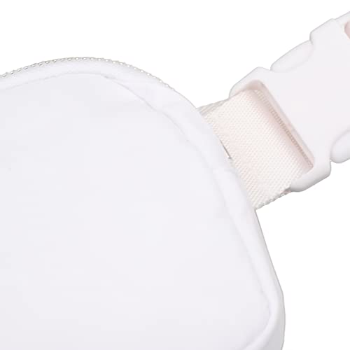 Ongwan Sports Belt Pouch, Large Capacity Adjustable Waist Belt Bag, 60-120cm (White)