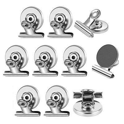Kühlschrankmagnete, 10er-Pack, starke Magnetklammern für Whiteboards, Büro, Schließfächer, Fotodisplays, robuste Magnetklammern (30 mm breit)