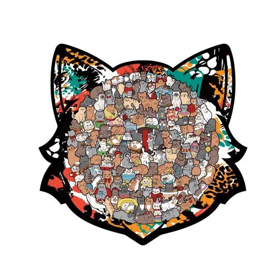1 Set Puzzle ad Incastro a Forma di Gatto Carino Puzzle in Legno di Gatto Gioco di Puzzle per Adulti Bambini Giocattolo Educativo per Serate di Giochi in Famiglia Sollievo dallo Stress