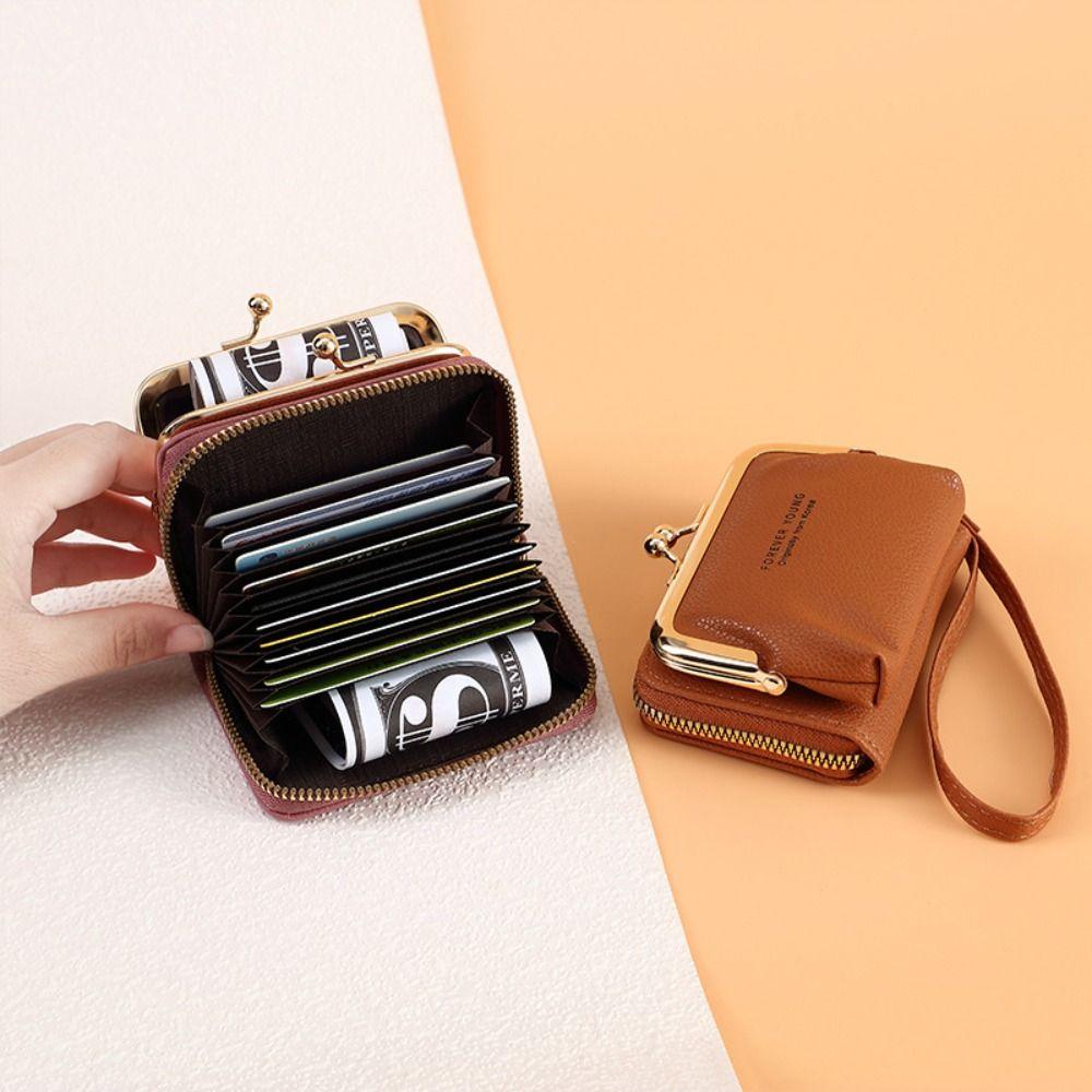Fashion PU Leather Women Short Wallet Zipper Hasp Waterproof Coin Purse Multi-Cards Slim Small Wallet Women Girls