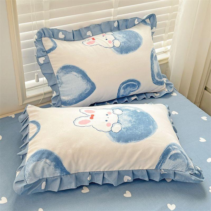 2pcs Soft and Comfortable Yarn Floral Lace Pillowcases | Plant Flower Print, Suitable for Bedroom Bedding Pillow Core Cover