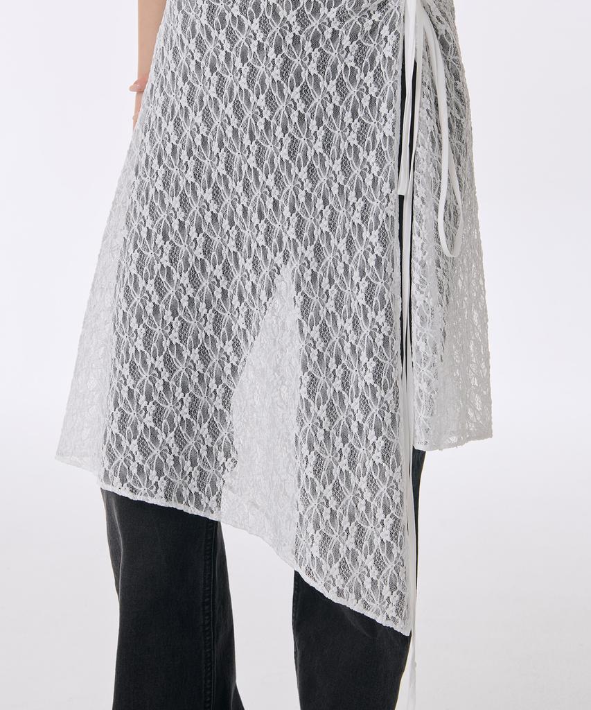 Musinsa Standard Woman Women'S Lace Layered Wrap Skirt [White]